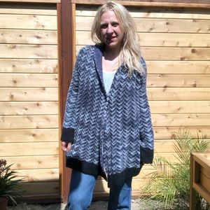 Free People Navy & Blue Mix Sweater Cardigan